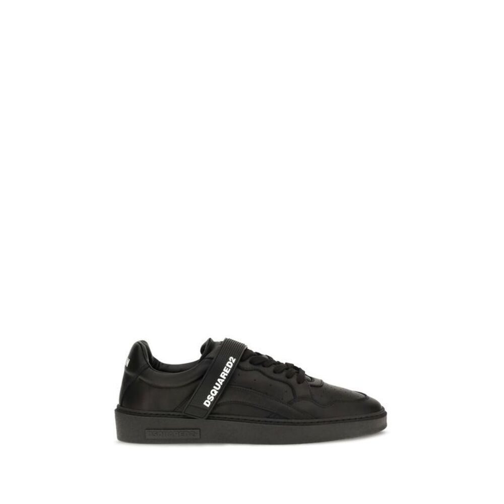 Dsquared² Black Calf Leather Bos Taurus Athletic Men's Sneakers